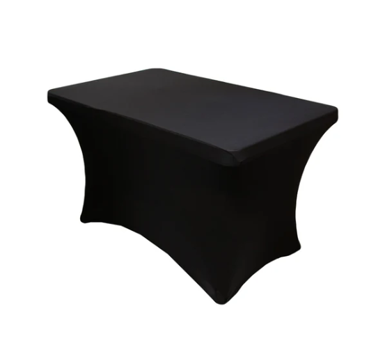 4 ft Black Rec Spandex Tablecloth